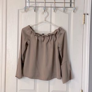 Off the shoulder heavy satin blouse